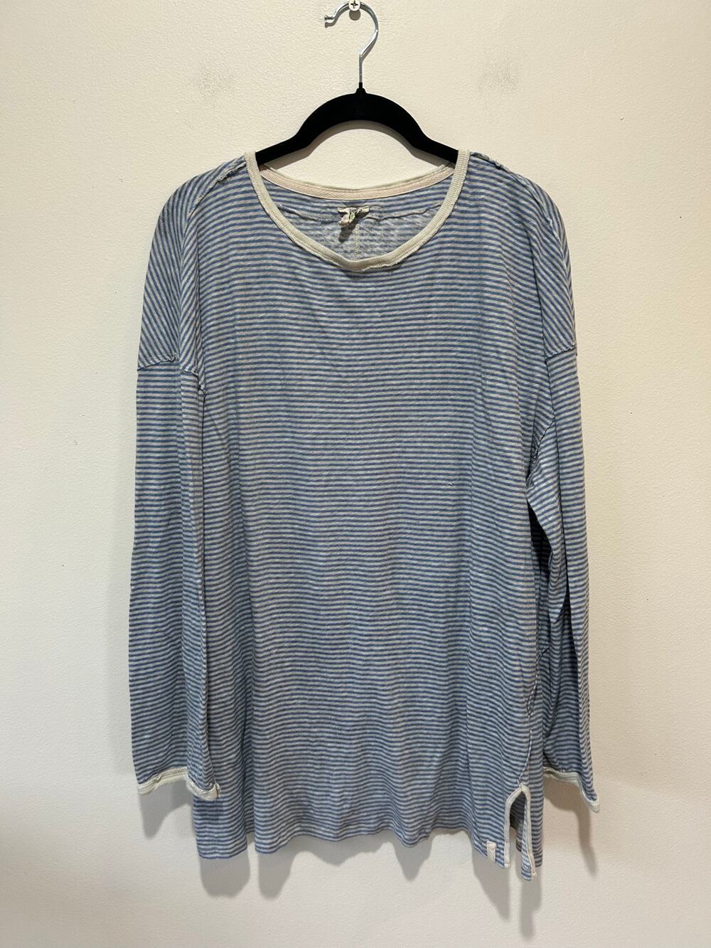 Free People We THe Free Veronica shirt striped linen cotton size M boho coastal